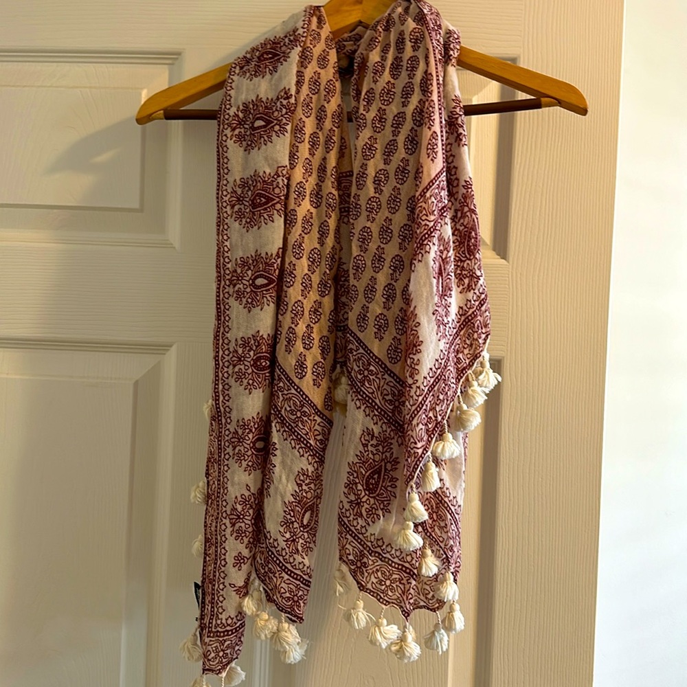 Madewell cotton scarf with tassels